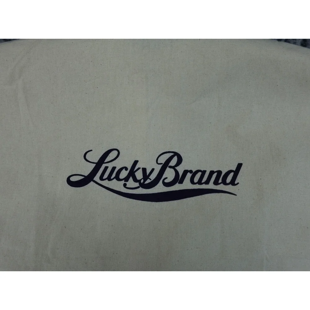 Lucky Brand Garment Bag Cream Canvas Zippered Travel Suit Cover Large Logo